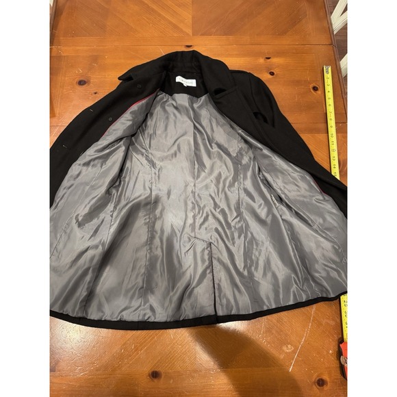 Calvin Klein Women's Wool Coat Size 4 Black Double Breasted Jacket - Picture 6 of 8